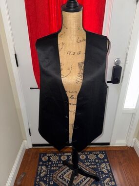 Classic Black Satin-Backed Vest